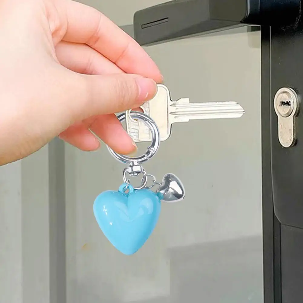 Keychain Pendant Metal Spring Buckle Smooth Open Close Mini Glossy Resin Heart Charm Key Chain Keys Bags Car Accessory Bag Charm