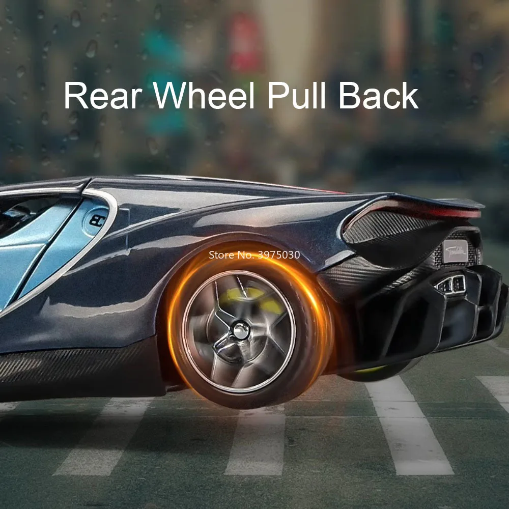 نماذج ألعاب بوجاتي توربيون من سبيكة 1:32 سيارات عجلة التراجع سيارات خارقة مصغرة مع موسيقى خفيفة مركبات هدايا للأطفال الصغار #4