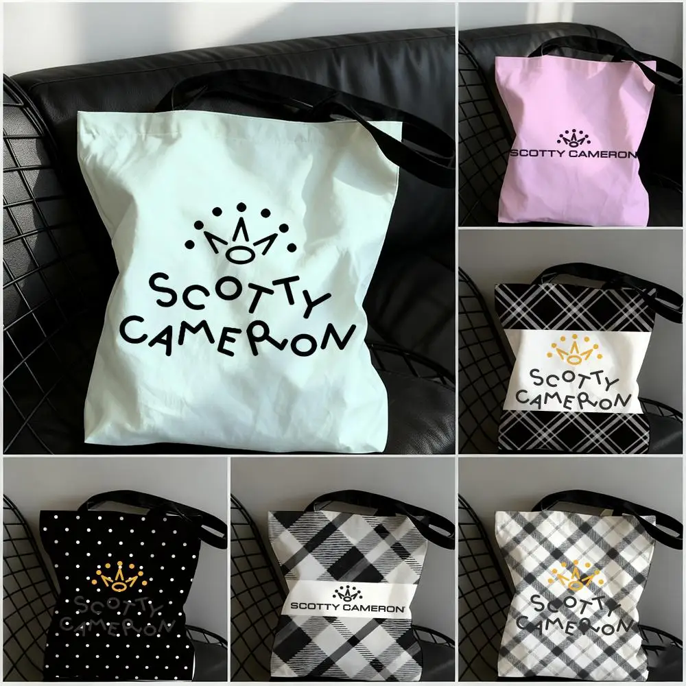 Bolsos de Almacenamiento de Lujo S-scotty Cameron, Bolsa de Lona de Gran Capacidad para Estudiantes, para Guardar Libros, Bolsa de Mano para Mamá