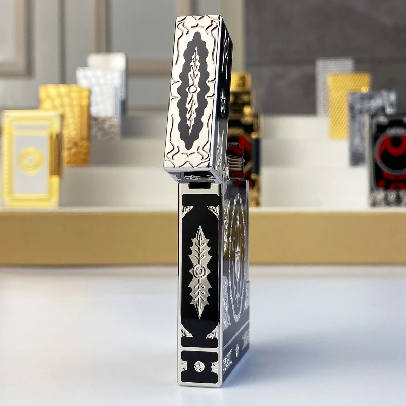 

New commemorative edition single and double flame luxury lighter Ping Sound natural paint cigarette smoking butane lighter 18051