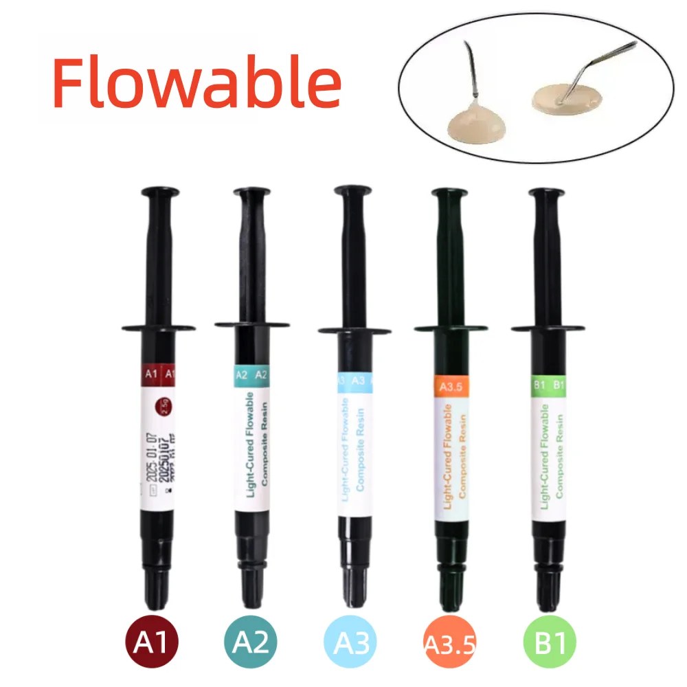 5PCS Dental Light-Cured Nano Hybrid Composite Dentistry Material Restoration Aesthetics  Flowable Resin Compressive Strength