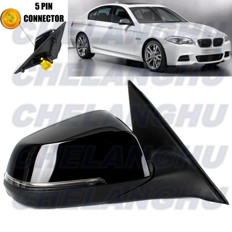 

For BMW F10/F18 LCI 520i 528i 535i 550i 2012 2013 2014 2015 2016 Right Side 5 Pins Black Painted Power Fold Mirror Assembly