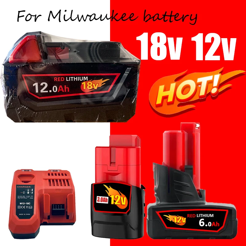 

Новый аккумулятор 6,0 Ач 12 В для Milwaukee M12 с подсветкой, перезаряжаемый для зарядного устройства для инструментов M12 48-11-2402 48-11-2411 48-11-2401MIL-12A-LI