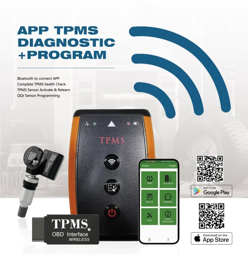 Bluetooth OBD diagnostic tool APP-Enabled Universal Programmable TPMS Tool for Sensor Activation and Learning TPMS sensor