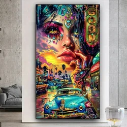 DIY Diamond Painting Psychedelic Women's Planet Pattern Large Size Full Square Abstract Tattooed Woman Diamond Embroidery