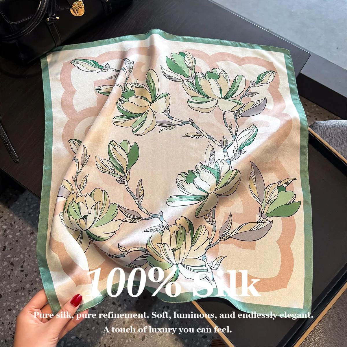 

Новинка лета: 100% натуральный шелковый шарф для женщин, платок, бандана, шейный платок для стюардесс, повязка для волос, хиджаб, шаль, накидка, буфанда