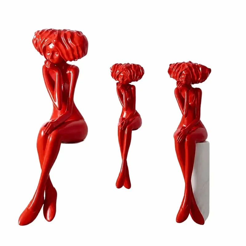 Abstract Humanoid Floor Sculpture Modern Art Statue for Living Room Hotel Home Decor Contemporary Personality Ornament