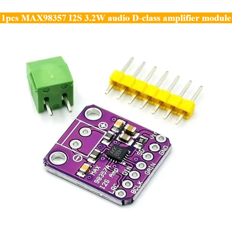 1pcs MAX98357 I2S 3.2W Audio D-class Amplifier Module Without Filter Breakout Interface Dac Decoder Support ESP32 Raspberry Pi