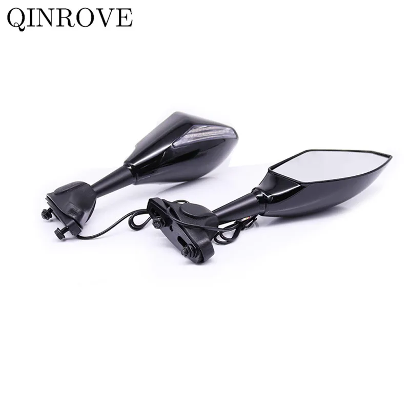 With LED Light Motorcycle Rearview Mirror Universal Spirtbike Mirror For Yamaha YZF R7 R25 R125 TZ250 Kawasaki Ninja 650 250 400