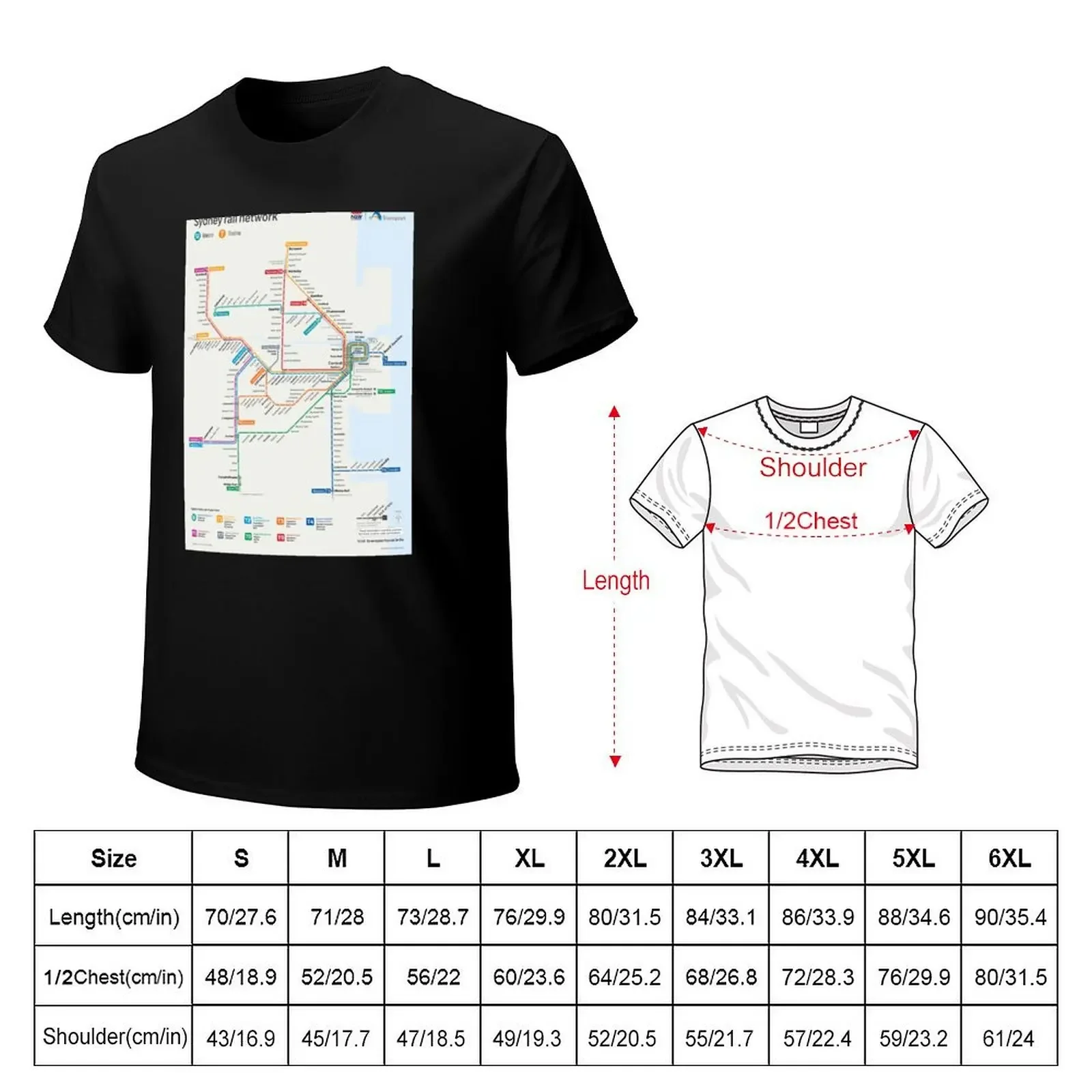 Sydney Trains Map T-Shirt customs summer top plain t shirts men