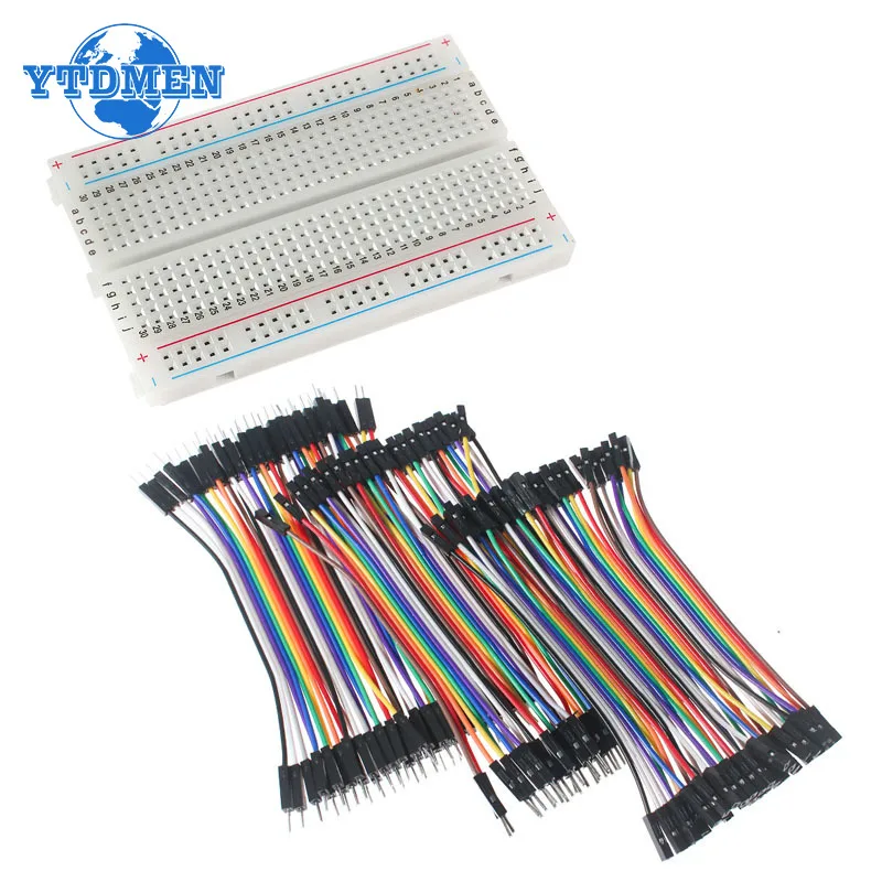 Breadboard 400 Point Solderless PCB Bread Board Jumper Wire Dupont Line 10cm/20cm 20pin/40pin Test Develop DIY for Arduino Kit