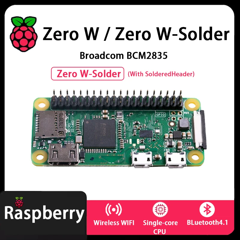 Kit de desarrollo oficial Raspberry Pi Zero W KIT Zero 512MB SDRAM BCM2835 4GHz Bluetooth4.1