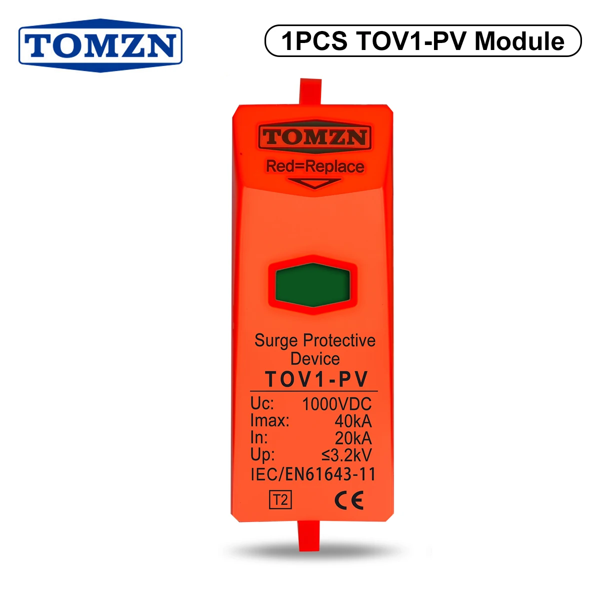 Insertos de cartucho de repuesto reemplazables DC 500V 600V 800V 1000V para TOMZN DC OBO SPD 10-20kA 20-40kA 30-60kA
