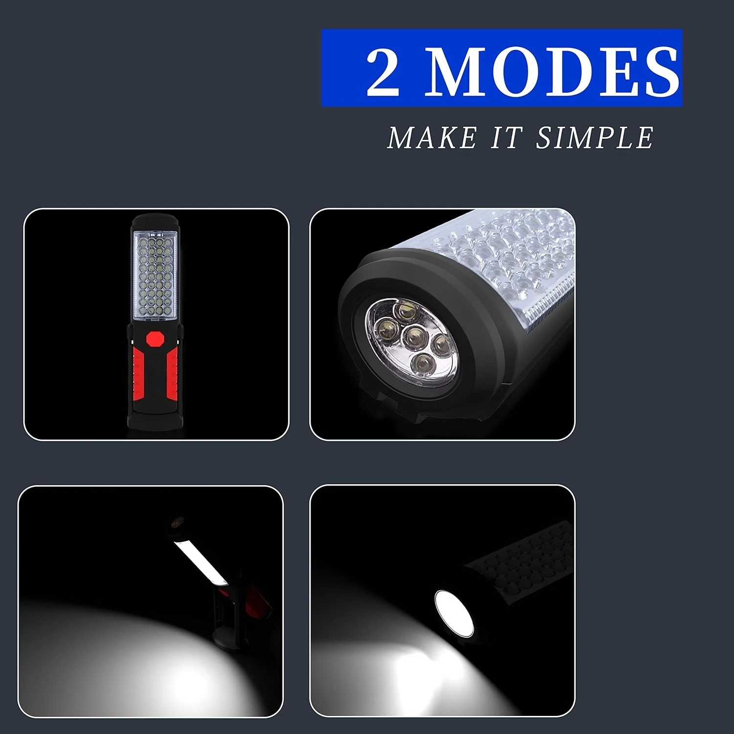 36LED Handheld Inspektion Licht Wiederaufladbare Magnetische Arbeit Lichter Tragbare Notfall Lampe Im Freien Wasserdichte Camping Taschenlampe