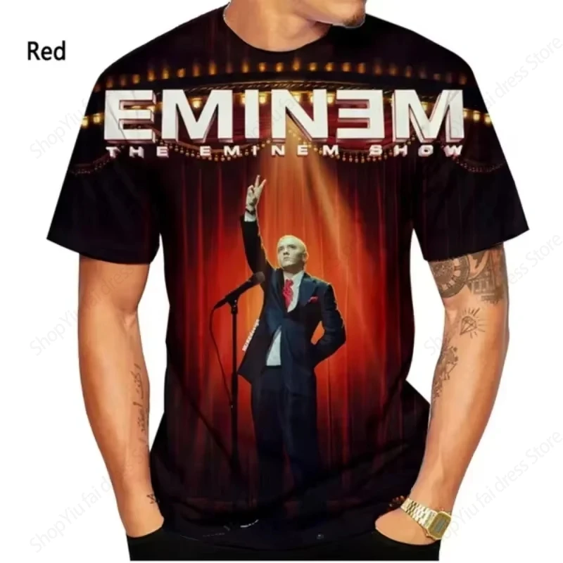 Men's Tshirt Rapper EMINEM 3d Print T-shirt Men Women Fashion T-shirts Kids Hip Hop Tops Tees Rock Rap Tshirt Summer