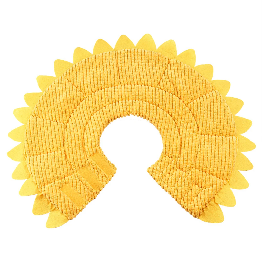 Cloth Sun Flower Shape Cat Cone Collar Easy To Soft And Lightweight Wide Application Anti Bite L