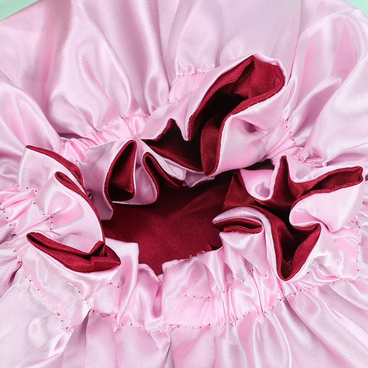 

Kids Satin Bathing Caps Lightweight Elastic Hair Protection Sleep Caps For Home Travel Bath Face Washing Use Pink