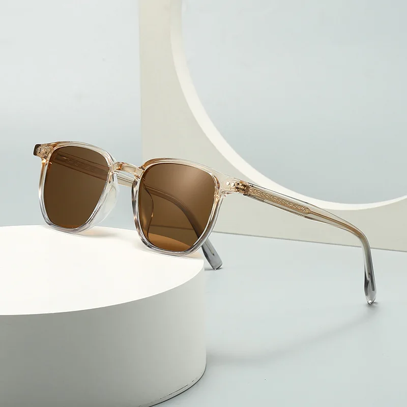 JNPCXI Quality Square Men Sunglasses Fashion Shades UV400 Retro Rivets Women Luxury Gray Sun Glasses