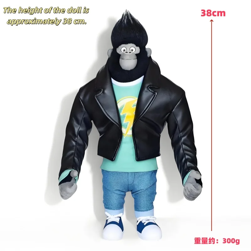 Collectible Johnny the Gorilla Plush Toy in Leather Jacket from the Animated Film 'Sing' at Beijing Movie Park