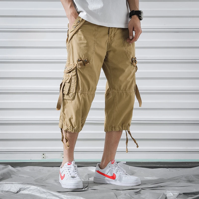 Casual Cropped Pants for Men\'s Workwear, Trendy Brand Casual Korean Shorts and Sports Pants