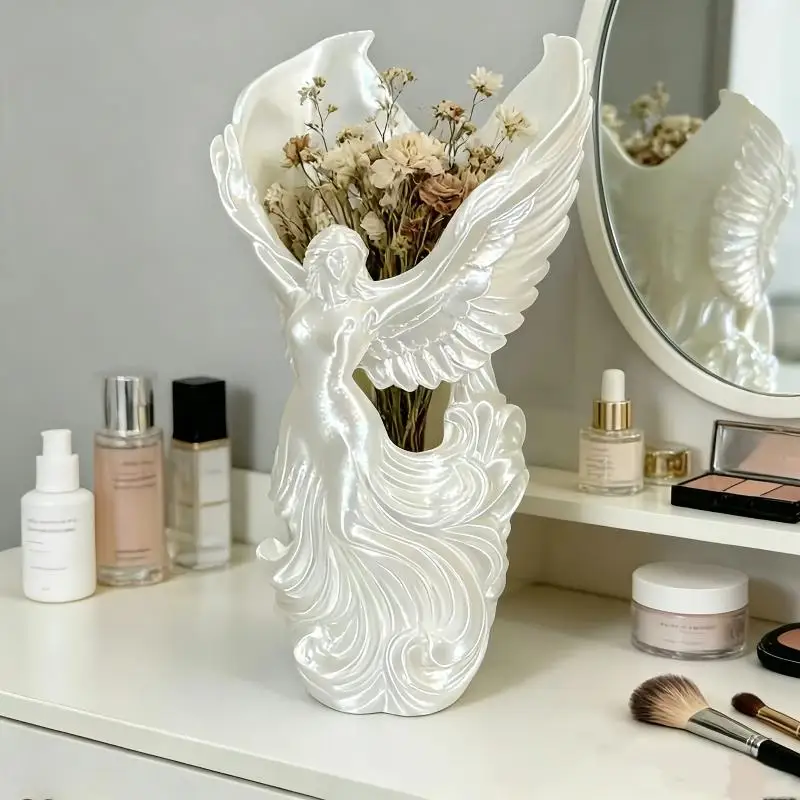 Creative Angel-Shaped Vase Container Decorative Design 3D Printed Vase Multi-Purpose Organizer Shop Display