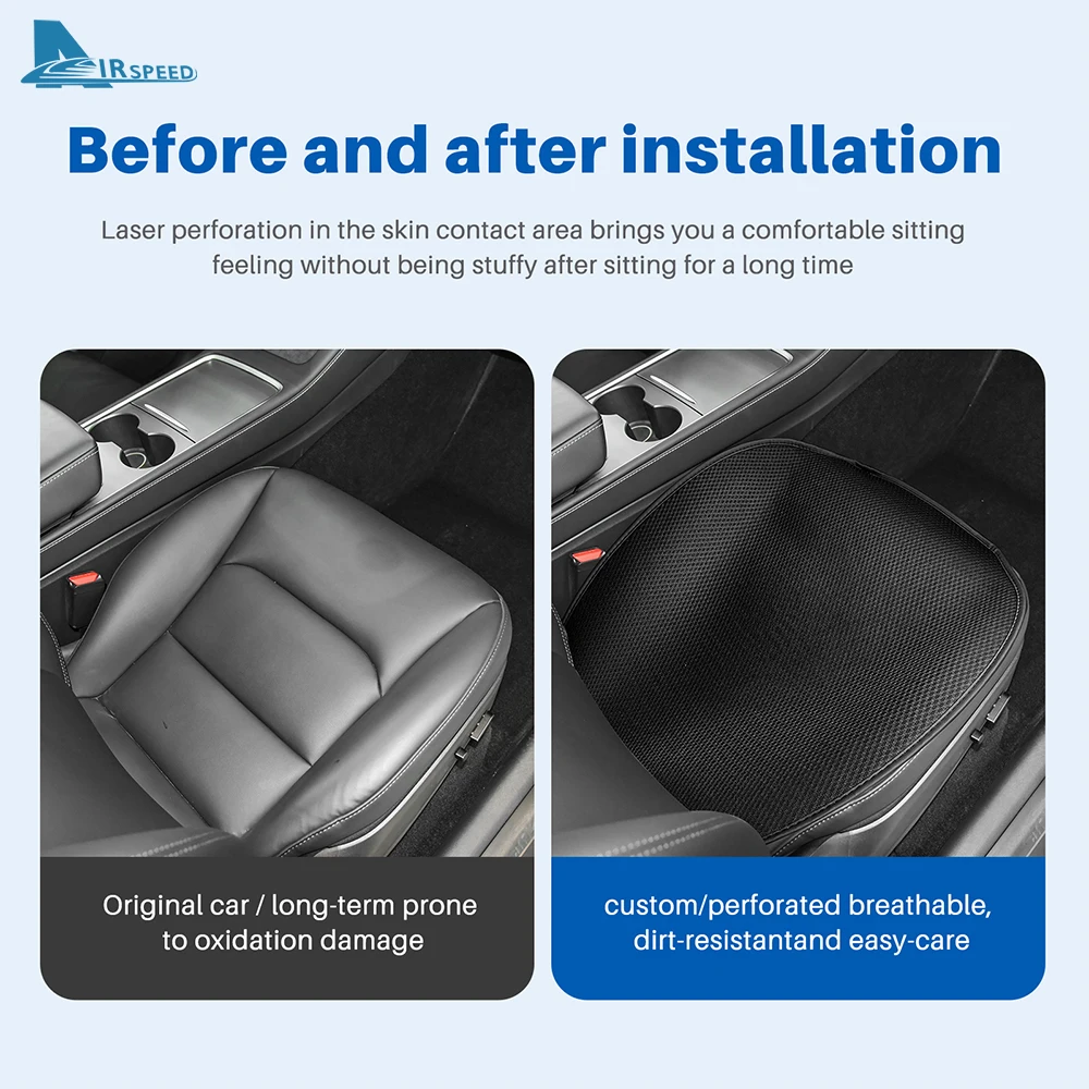 Ice Silk Car Seat Cushion For Tesla Model Y 2020-2023 2024 Mats Breathable All Season Back Seat Pad Protector Cover Accessories