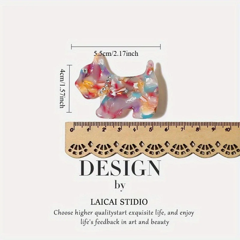 Haarspange in Hundeform, mehrfarbig, Strass-Verzierung, Design, Textur, Handwerkskunst, niedliche personalisierte Kopfbedeckung, tägliche Straße – Detail 3