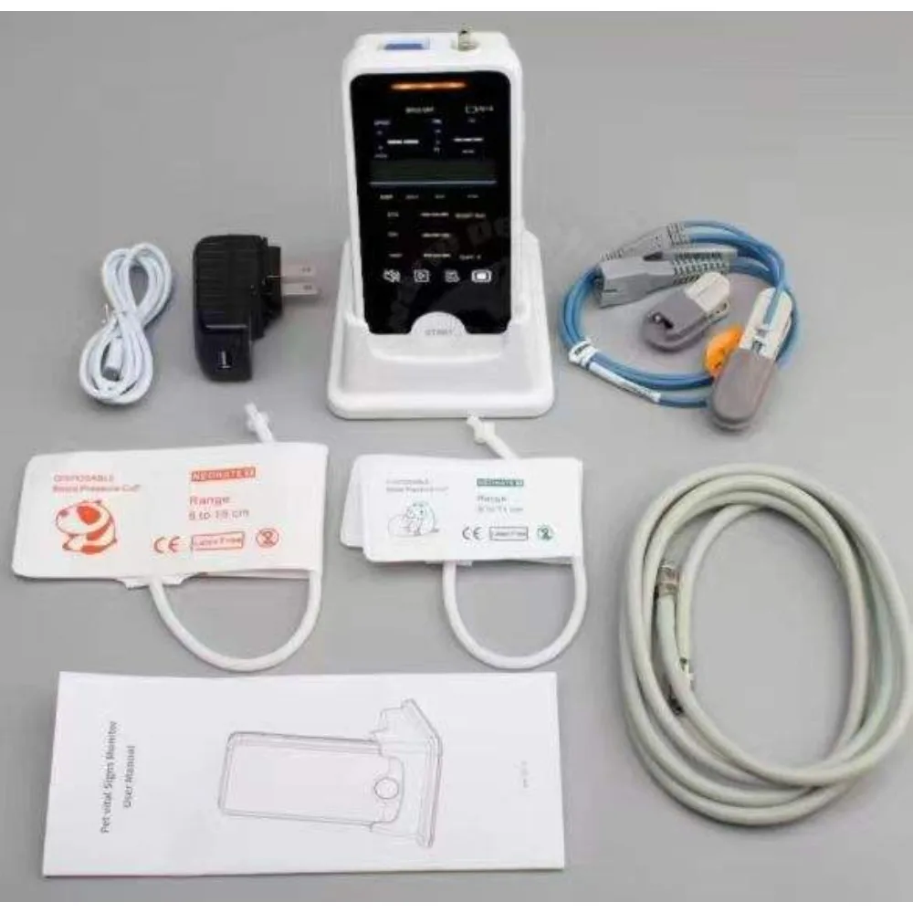 VEL-4C Portable Multi-Parameter Veterinary Monitoring Device for Dogs and Cats Blood Pressure Monitor SP02+NIBP+PR