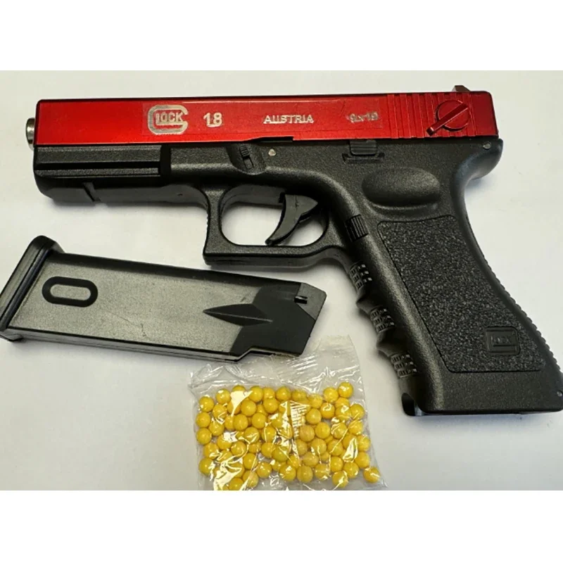 Juguete de aleación G17 negro, balas de plástico con gran potencia y un largo alcance, es la mejor pistola de juguete, regalo para cumpleaños de niños