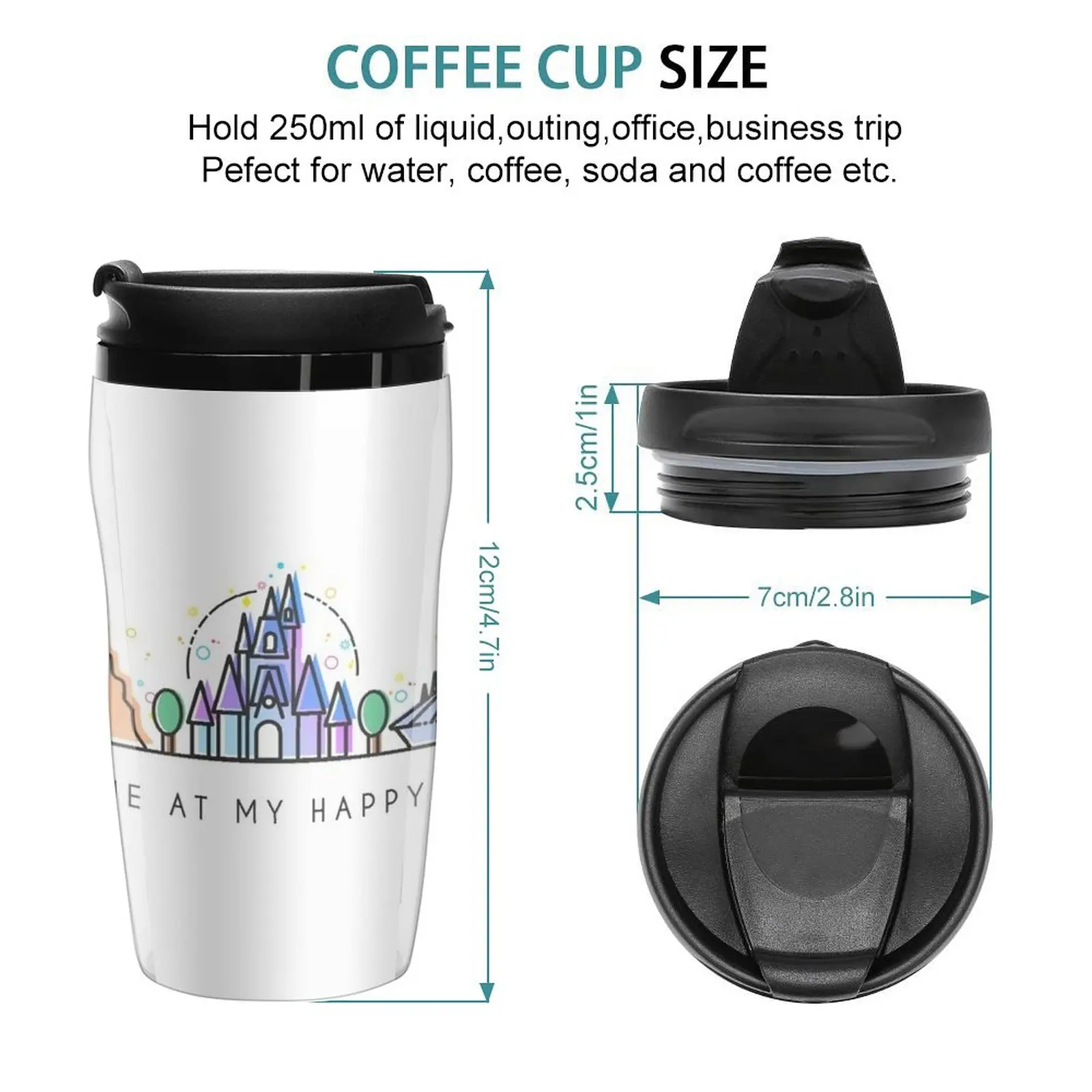 Meet me at my Happy Place Vector Orlando Theme Park Illustration Design Travel Coffee Mug Cup Of Coffee Cofee Cup Cups Coffee