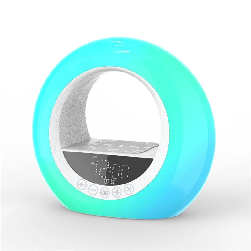 ABBN-Sunrise Alarm Clock Wake Up Light Clock With Night Light Desk Clock For Heavy Sleepers Bedroom Sleep Aid
