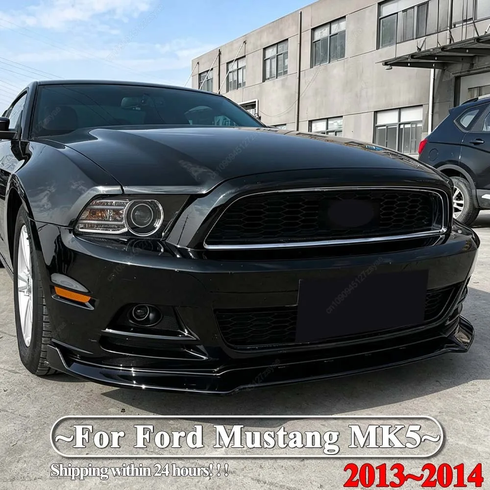 

Front Bumper Splitter Lip Spoiler Diffuser Guard ABS Gloss Black Kit For Ford Mustang MK5 2013 To 2014 Exterior Accessories Trim