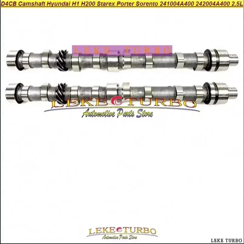 2pcs D4CB Camshaft 242004A400 + 241004A40 24100-4A4000 + 24200-4A400 For Hyundai H1 H200 Starex Porter For KIA Sorento 2.5L CRDI