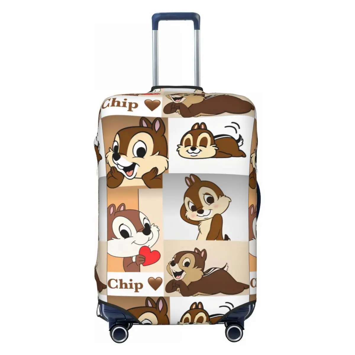 Kawaii Chip 'n' Dale Doodle Suitcase Cover Anime Cartoon Vacation Elastic Luggage Supplies Cruise Trip Protection