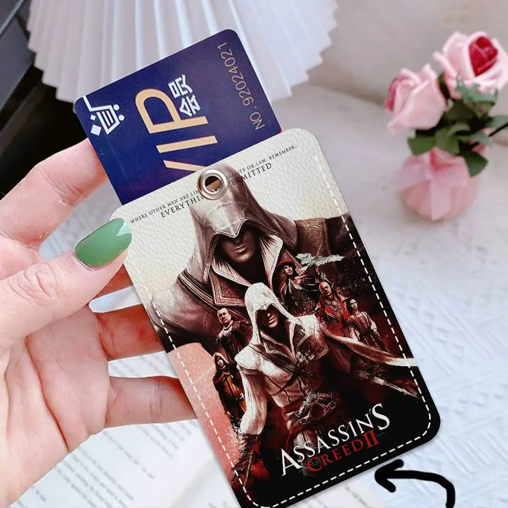 A-Assassins Gioco C-Creed Porta carte di accesso e pasto Portachiavi ID di credito Custodia protettiva per carta bancaria Portachiavi Ciondolo Moda