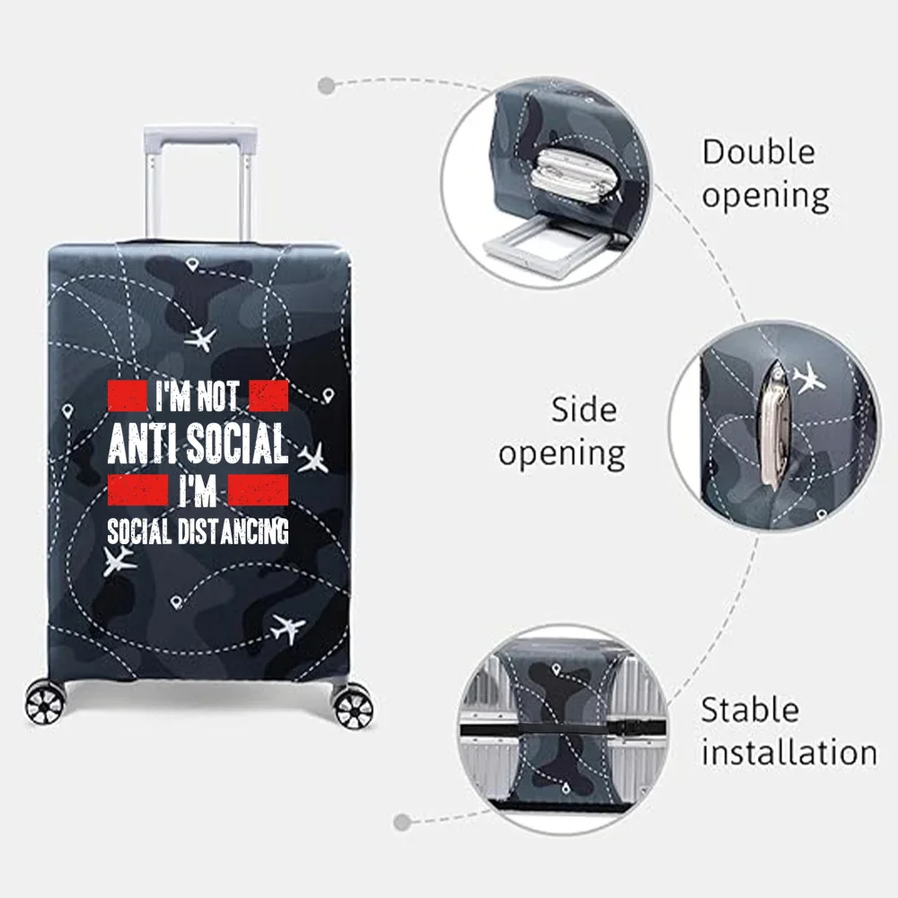 Suitcase Protective Cover Wear Resistant Elastic Fabric Phrase Series Dust Cover Durable Travel Case Cover for18-32inch