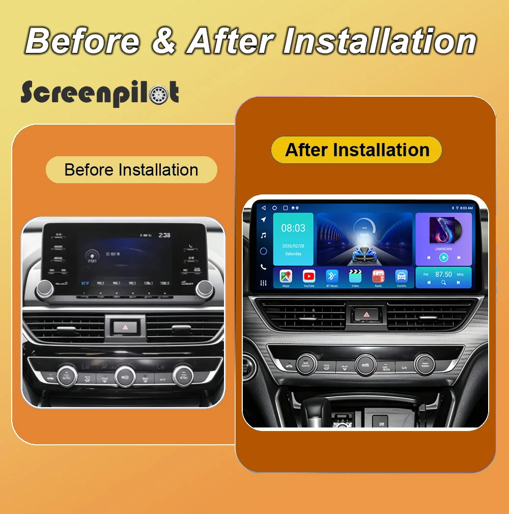 12.3'' Android 16 For Honda Accord 10 2018 2019 2020 2021 Stereo Head Unit Car Radio Stereo Multimedia GPS Navigation 2K QLED 5G