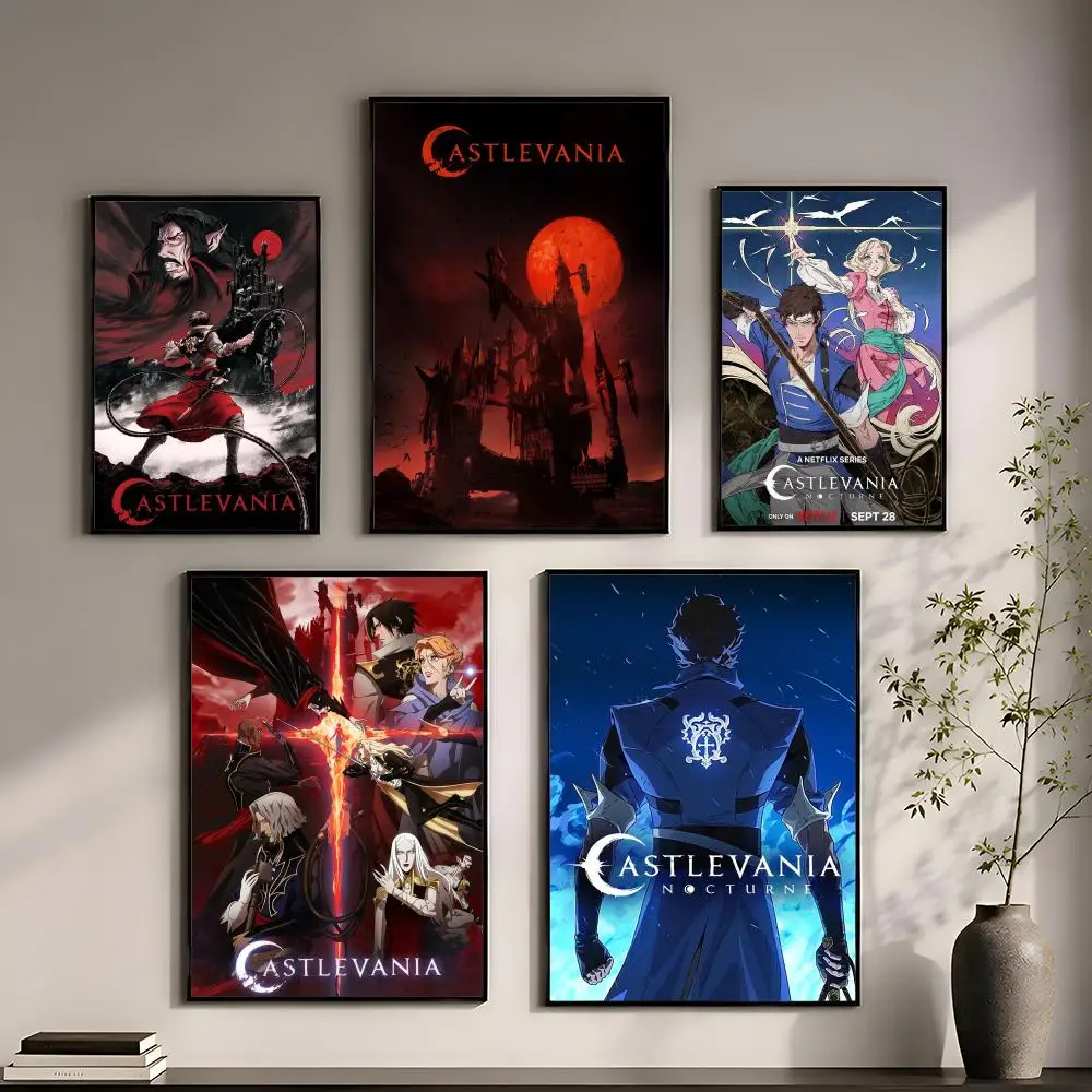 Animation Games C-Castlevania Poster Perfect Sticker Self Adhesive for Office Home Theater Wall Art Decor Fancy Gift