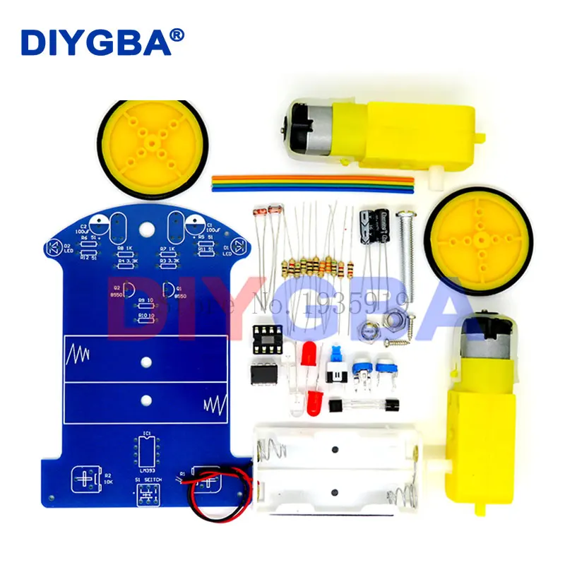 D2-1 DIY Kit Intelligent Tracking Line Smart Car Kit TT Motor Electronic DIY Kit Smart Patrol Automobile Parts DIY Electronic
