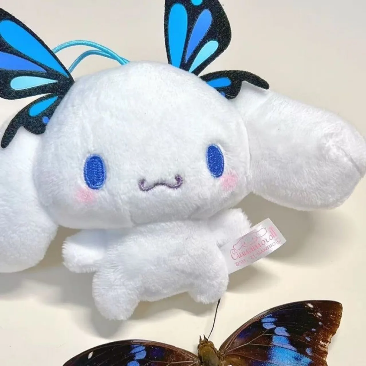 Sanrio Plush Cartoon Keychain Cinnamoroll Backpack Pendant Kuromi butterfly Cinnamoroll Bag Accessories Wings decoration Gift