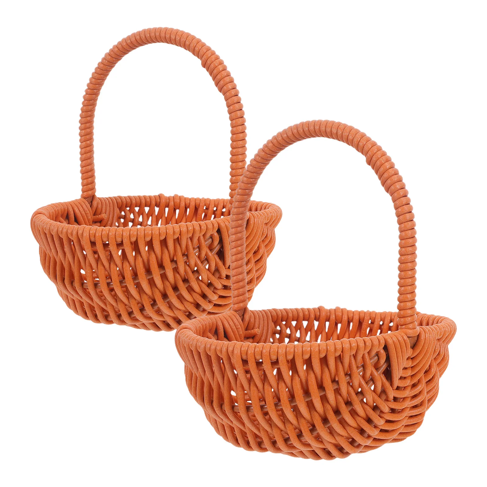 

2Pcs Wedding Flower Basket Small Mini Woven Basket for Flower 5.3x4.1x2.36 Inch Elegant Candy Storage Favor Box Decorative