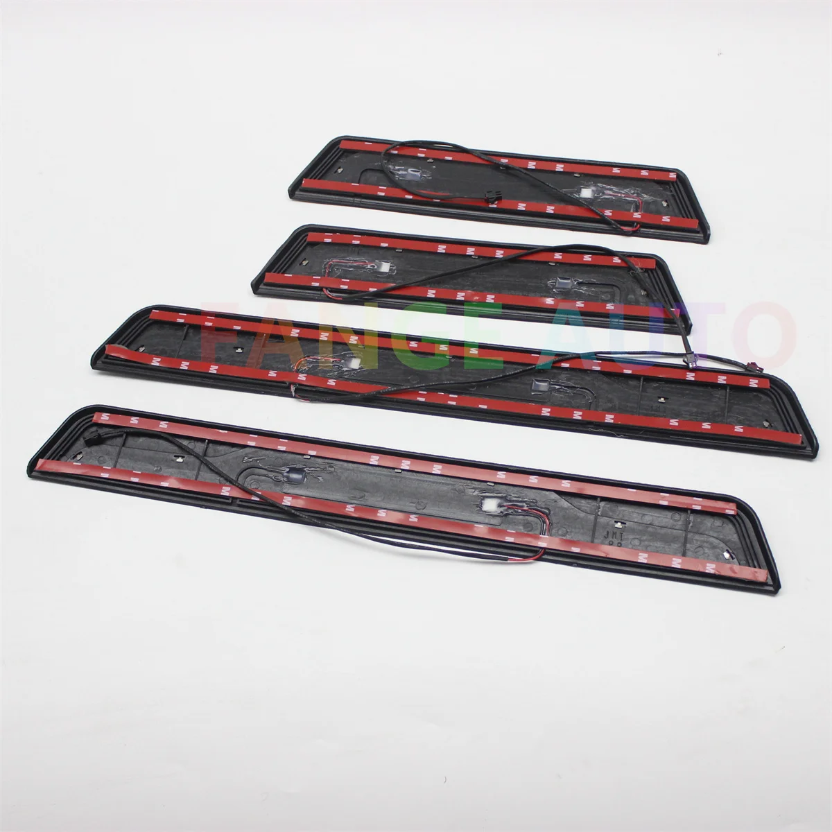 4PCS ABS Stainless Steel Led Door Sill Scuff Plate Auto Pedals Protector Cover For Ford Ranger 2019-2023 T6 T7