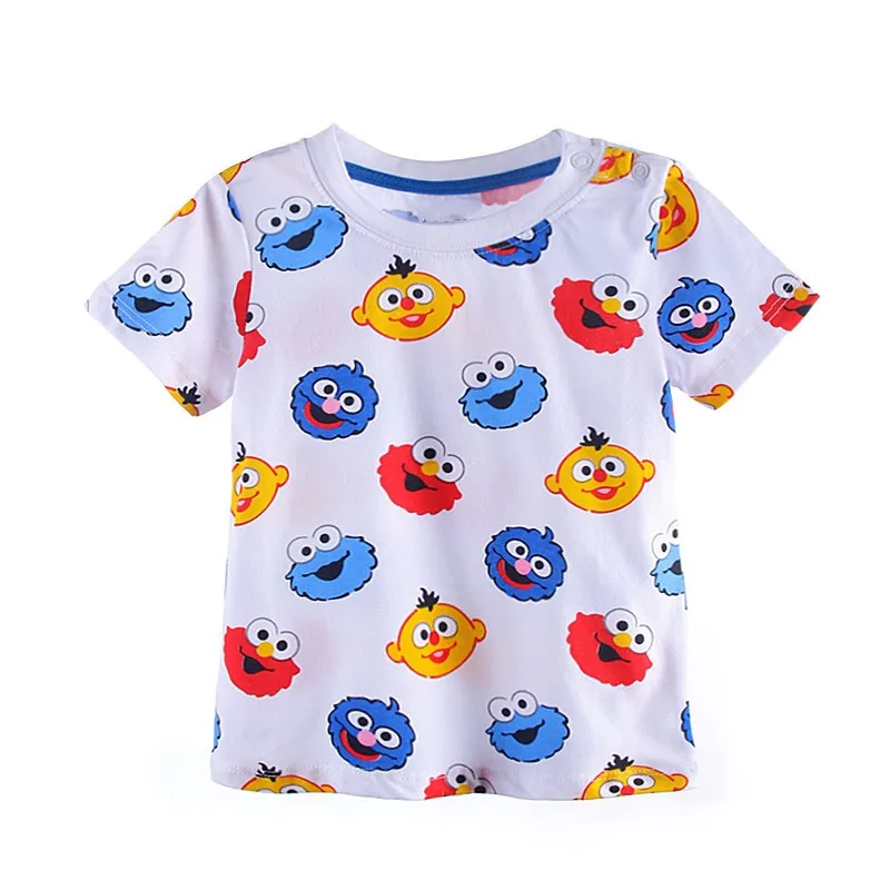 Jumping Meters Summer Boys Girls T Shirts Short Sleeve Cotton Baby Cartoon Hot Selling Kids Tees Tops