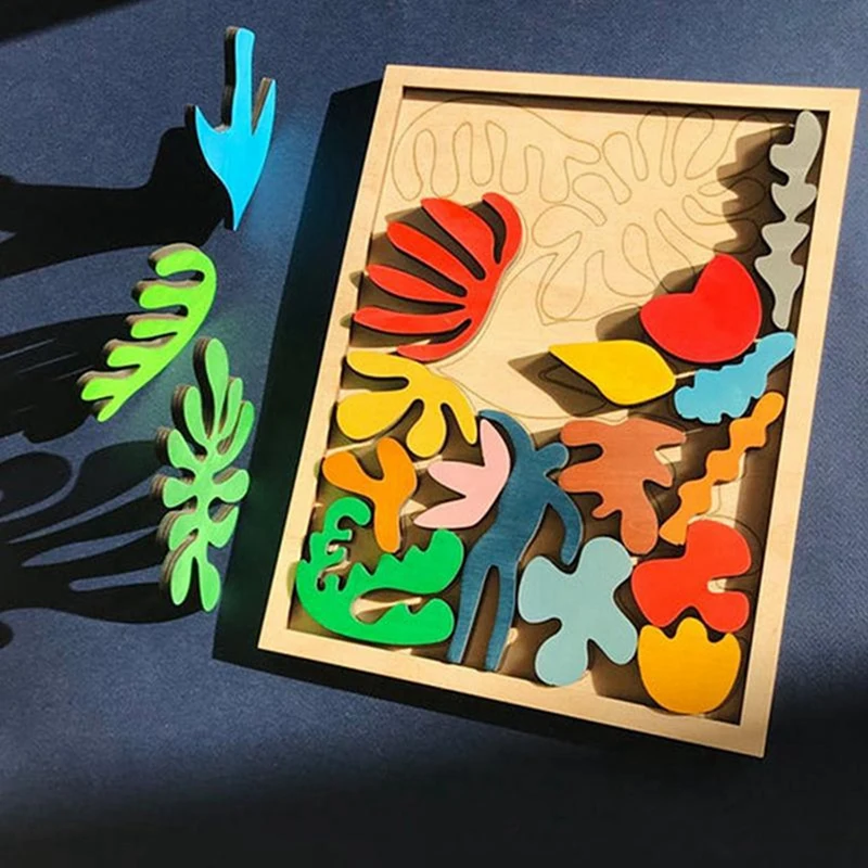 Puzzle en Bois de Matisse Montessori, 1 Pièce, Jouets de Document Aléatoire, Cadeau pour Enfant de 1 à 3 Ans