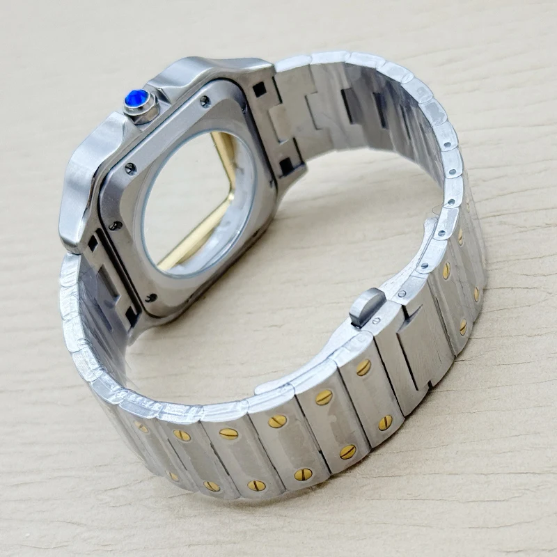 Cassa per orologio quadrata da 38 mm Set di custodie NH35 Riparazione e modifica dell'orologio in acciaio 316L per orologio con movimenti automatici NH35 NH36 4R35 4R36