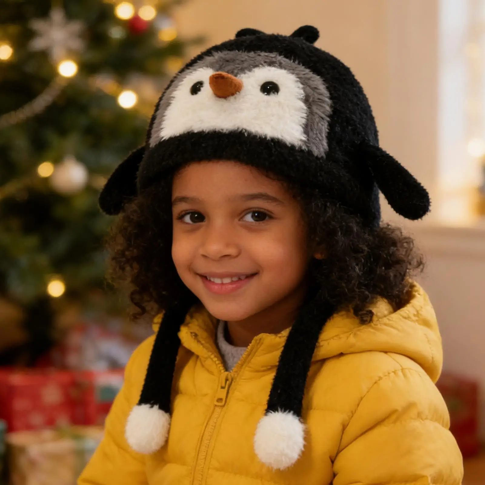 

Animal Hat Penguin Soft Costume Beanie Plush Winter Hat With Ear Flaps For Girls Boys Kids Vacation Fishing Camping