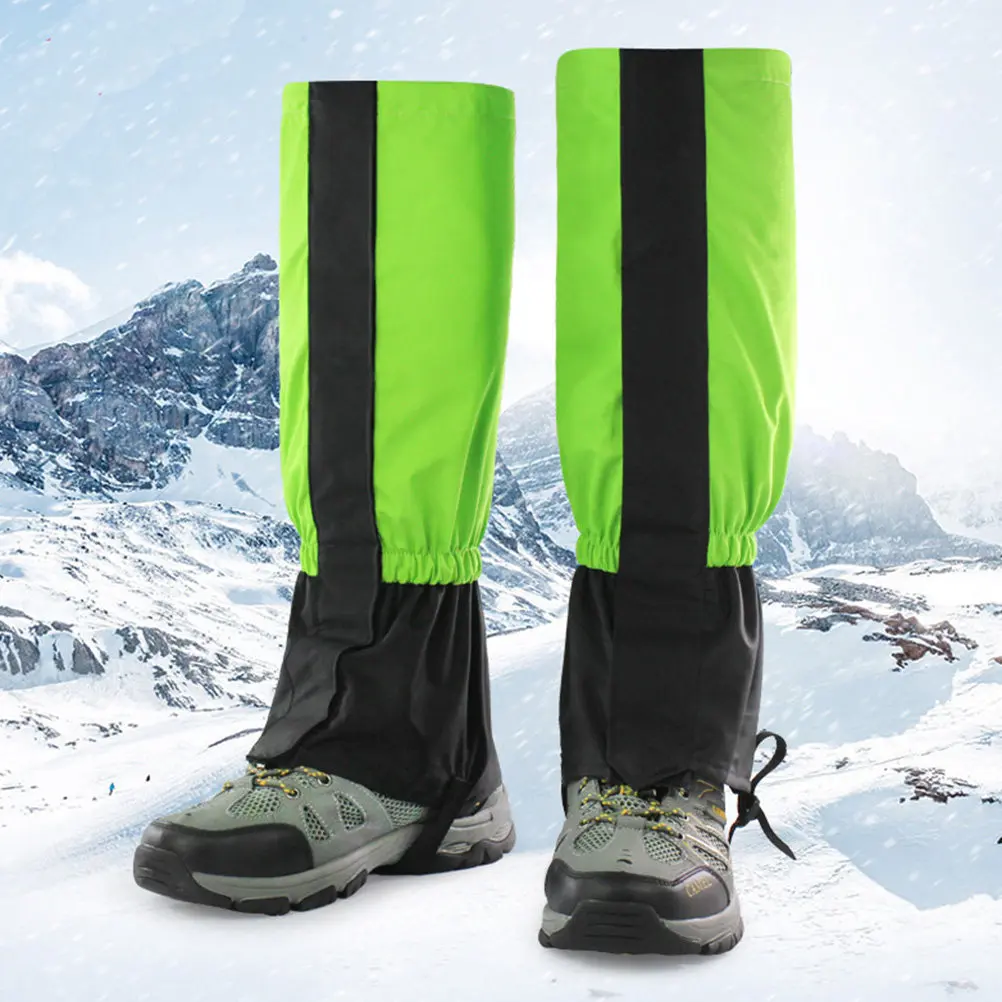1Pair Waterproof Snow Gaiters Breathable Nylon Outdoor Hiking Skiing Climbing Boot Covers Protectors Adjustable