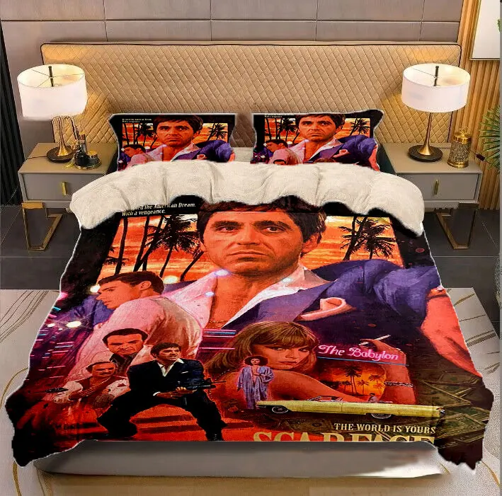 Scarface 3D Printed Milk Velvet Bedding Set Duvet Covers & Pillow Cases Comforter Quilt Cover (US/EU/AU Sizes)  2