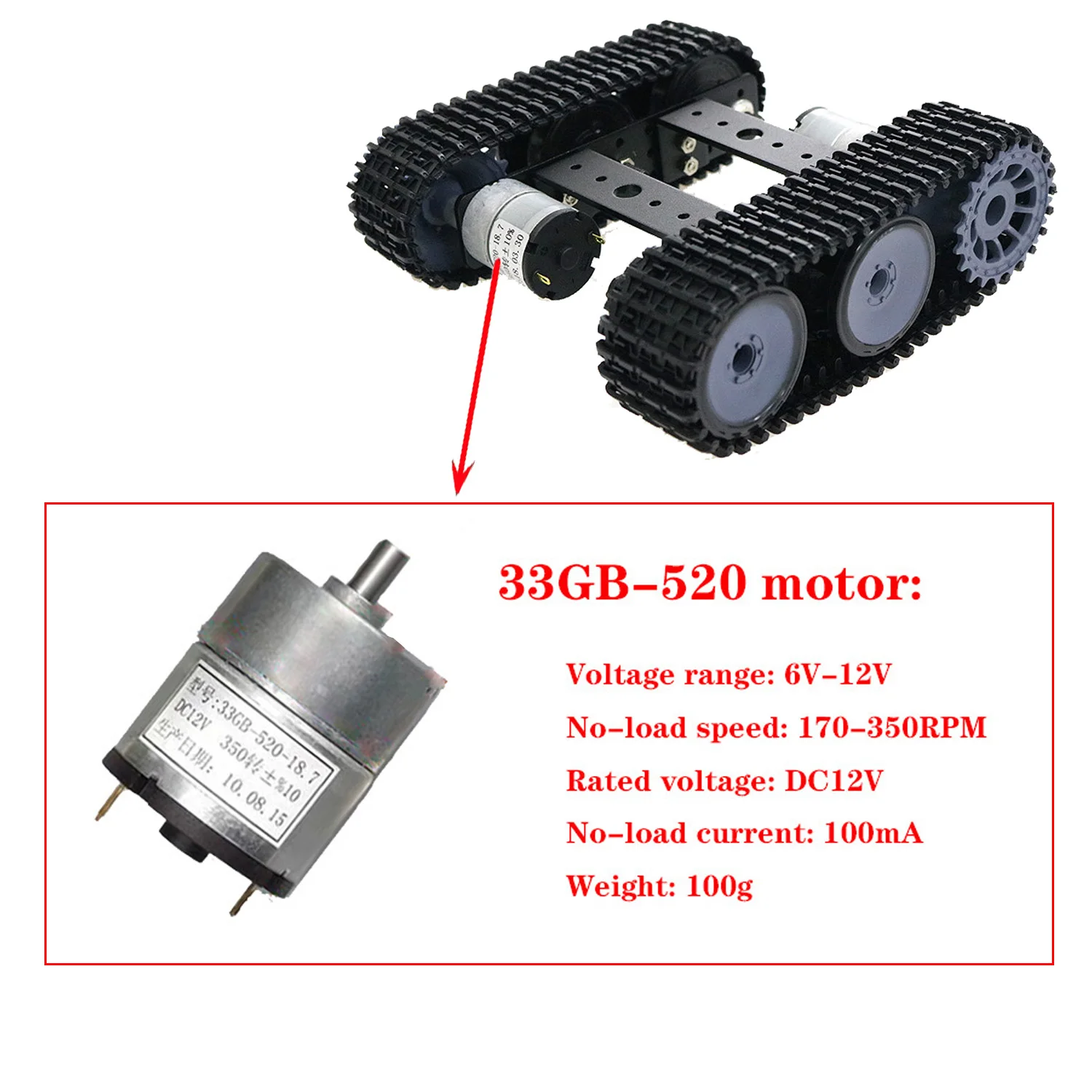 Mini TP100 Robot Tank Chassis Tracked Car with Dual DC 12V Motor for Arduino Metal Tank Chassis Car DIY RC Robot Toy Part