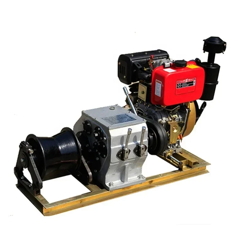 High speed engine powered electric gasoline engine winch